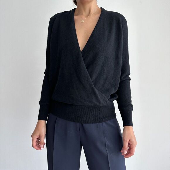 J McLaughlin Cashmere Sweater Top Womens Small Wrap V Neck Plunge‎ Pullover $348 - Picture 3 of 12